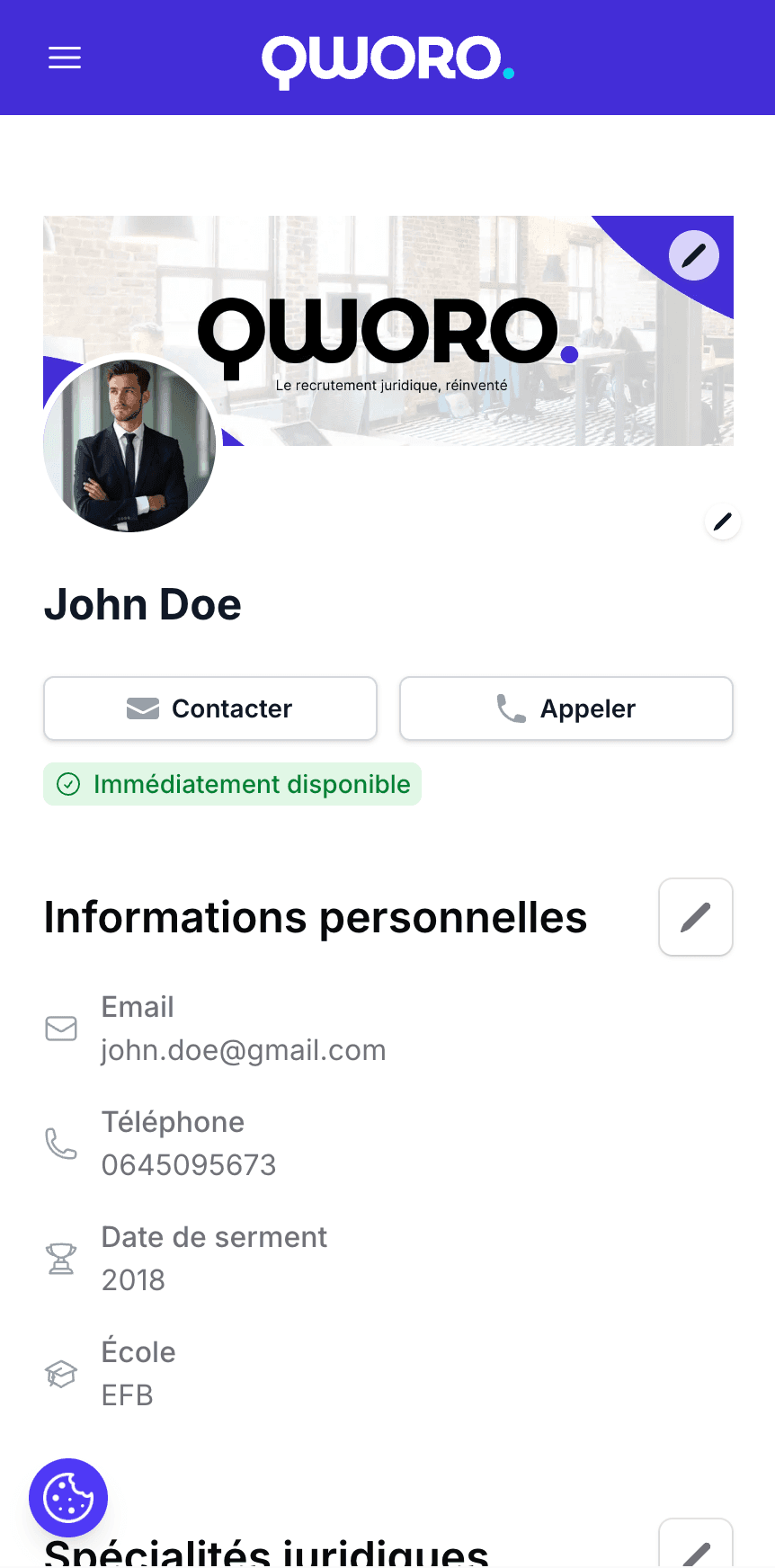 Exemple de vue profil